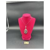 ANTIQUE STERLING SILVER MIRROR COSTUME NECKLACE