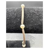STERLING SILVER AND PEARL BRACELET