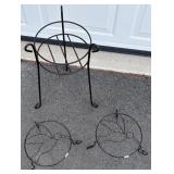 THREE METAL PLANT STAND