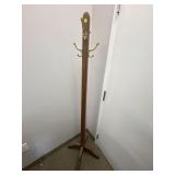 OAK COAT RACK WITH 4 HOOKS