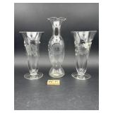 SET OF 3 CORNFLOWER VASES