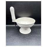 POTTERY DIP BOWL WITH SPREADER