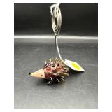 HAND BLOWN GLASS HEDGEHOG PHOTO HOLDER