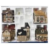 5 PIECE CERAMIC CHRISTMAS VILLAGE