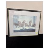 FRAMED PRINT OF WOLVES