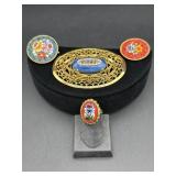 SELECTION OF VINTAGE MOSAIC BROOCHES + 1 RING