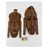 PAIR OF WOODEN CARVED MASKS