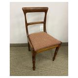 SINGLE ANTIQUE CHAIR WITH PADDED SEAT