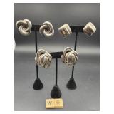 3 PAIRS OF STERLING CLIP ON EARRINGS