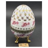 REGAL PORCELAIN EGG - LARGE TRINKET BOX
