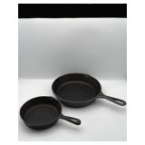 2 CAST IRON FRY PANS