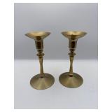 PAIR OF BRASS CANDLE HOLDERS