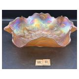 ANTIQUE FENTON MARIGOLD HOLLY & BERRY BOWL