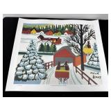 MAUD LEWIS - COVERED BRIDGE IN WINTER - LE