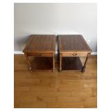 PAIR OF SKLAR PEPPLER OAK END TABLES