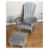 SINGLE ADIRONDACK CHAIR AND FOOT STOOL