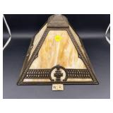 ANTIQUE SLAG GLASS LAMP SHADE