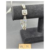 STERLING SILVER AND SEED PEARL BRACLET