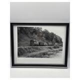 FRAMED BLACK AND WHITE PHOTO OF CP TRAIN