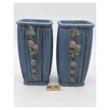 PAIR OF VINTAGE HAND PAINTED  VASES BY WELLER