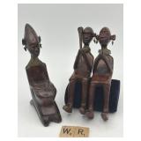 3 HAND-CARVED WOOD SCULPTURES FROM TANZANIE