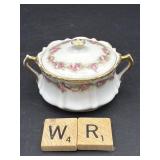 LIMOGES BRIDAL ROSE COVERED TRINKET DISH