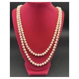 STRING OF CULTURED PEARLS - STERLING CLASP