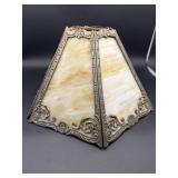 ANTIQUE SLAG GLASS LAMP SHADE