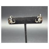 2 PAIR VINTAGE SCREW BACK STERLING EARRINGS -SGN