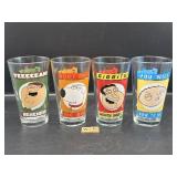 SET OF 4 FAMILY GUY GLASSES