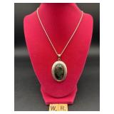 LABRADORITE PENDANT + STERLING SILVER CHAIN