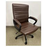 BROWN LEATHER LIKE OFFICE CHAIR