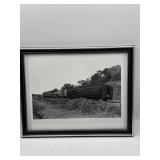 FRAMED BLACK AND WHITE CP TRAIN PHOTO