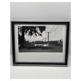 FRAMED BLACK AND WHITE PHOTO CP TRAIN