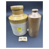 2 STONEWARE BOTTLES