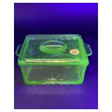 URANIUM GLASS REFRIDGERATOR DISH