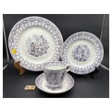 CLAREMONT IRONSTRONE 2 PLATES, CUP AND SAUCER
