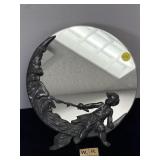ANTIQUE SWEDISH PEWTER  VANITY MIRROR