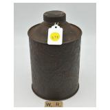 VINTAGE CHINESE EARLY 1900'S TIN TEA CADDY