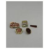 5 RAILWAY PINS- NO BACKS