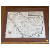 FRAMED PRINT OF BARBADOS MAP