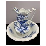 ANTIQUE IRONSTONE PITCHER AND BASIN SET