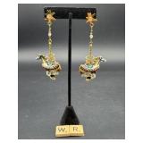PAIR OF LUNCH AT THE RITZ FASHION EARRINGS -SIGNED