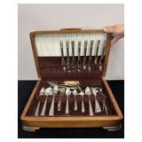 COMMUNITY SILVER PLATED FLATWARE + CASE
