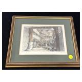 FRAMED ENGRAVING - NEW INN - GLOUCHESTER