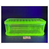 URANIUM GLASS REFRIDGERATOR DISH