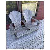 TWO SEATER ADIRONDACK CHAIR WITH FOOT STOOLS