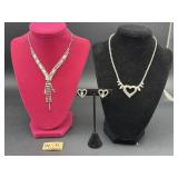 2 RHINSTONE NECKLACES