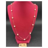 14 KT GOLD + PEARL NECKLACE