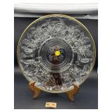 JEANETTE GLASS EGG PLATTER (22KT RIM)